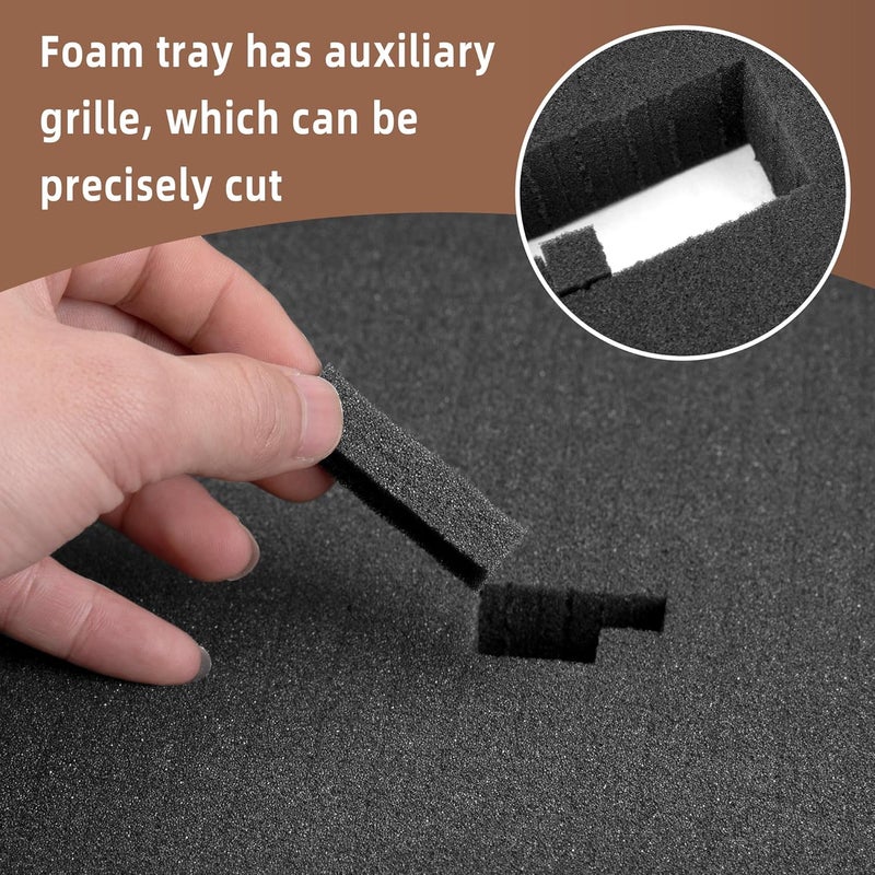 DECOHS 4 Pcs Pick and Pluck Foam- 16 x 12 x 2 Inch Pick Apart Foam Insert- Pluck Pre Cube Sheet Foams with Bottom Use for Board Game Box Cases Storage Drawer - Image 4